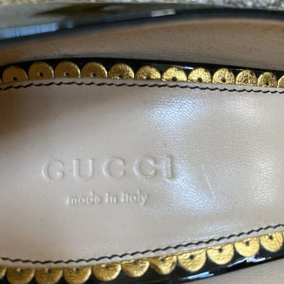 Gucci Vernice Pearl Arielle Mary Jane Pumps US 9.5 EU 39.5 Black Leather NEW - Picture 11 of 15